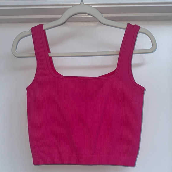 Square-Neck Ribbed Camisole — Pink - Picture 4 of 4
